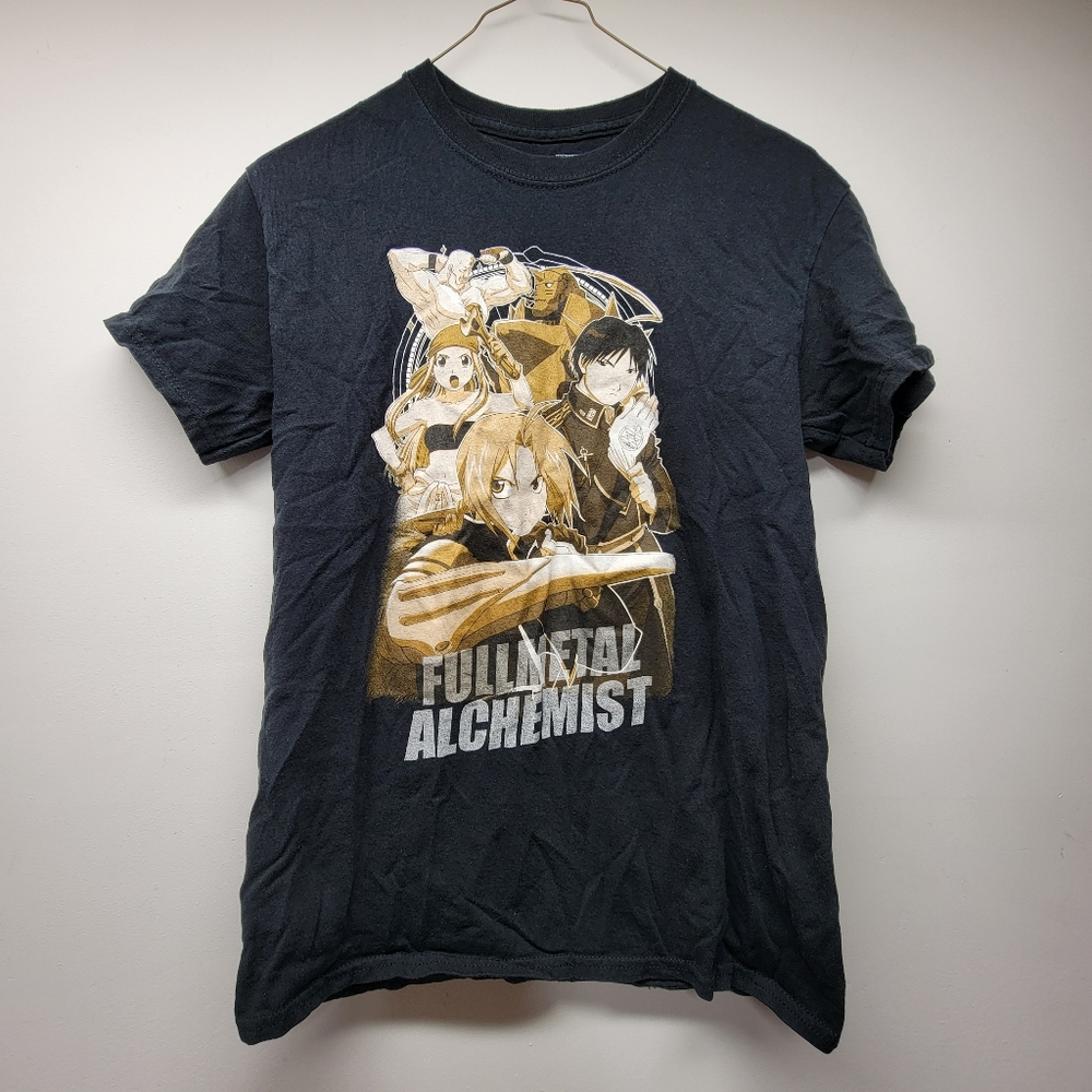 Full Metal Alchemist Shirt Black Boys Size Small Short-Sleeve